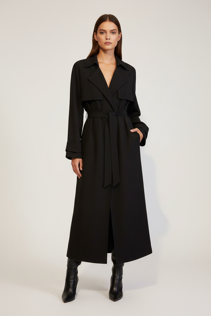 Trench Coat - Black on Model