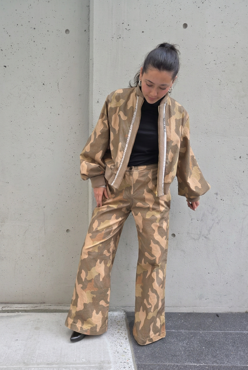 camouflage 2-piece set palazzo pant
