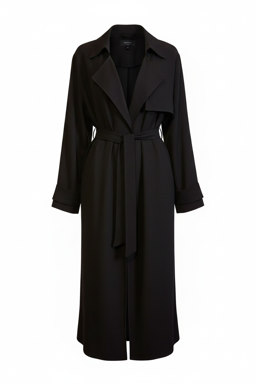 Trench Coat - Black Ghost Mannequin